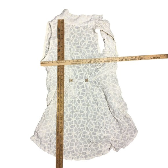 IC by Connie K Open Sleeveless Lace Linen Cardigan Vest Lagenlook Size Large - Picture 9 of 9
